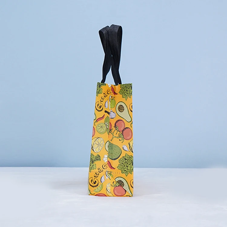 Laminated spunbound pp non woven grocery bag polypropylene spunbond handle reusable custom print nonwoven tote shopping bag