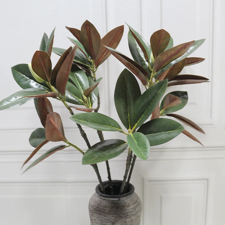 Hot selling ins style Artificial magnolia branch for Wedding Home Garden Decoration artificial magnolia leaf stem
