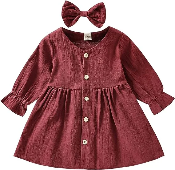 Baby dresses girls with Headband Cute cotton Baby Romper Infant Outfit Fall Romper Jumpsuit short sleeve