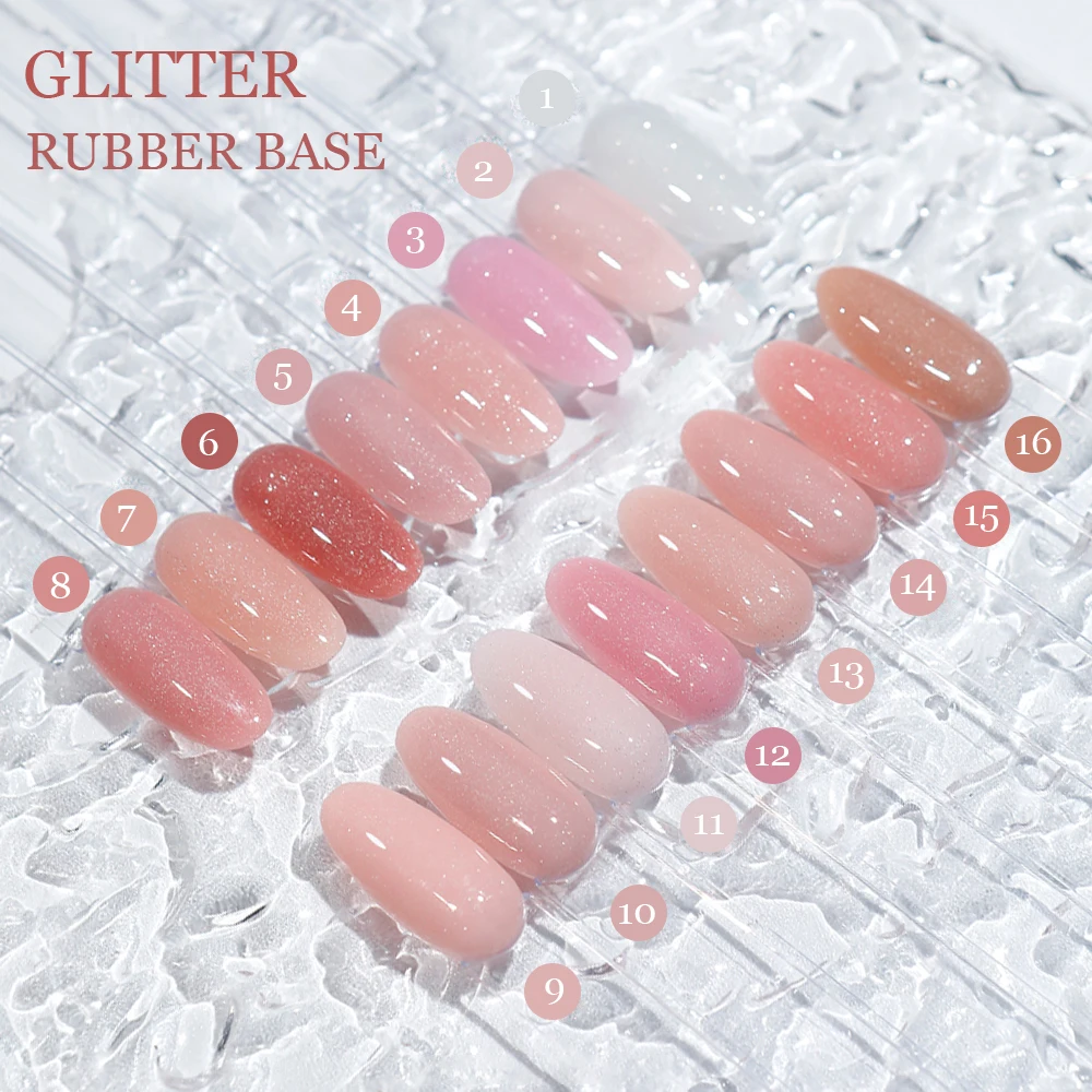 Professional Nail Art Product glitter gel for nail art uv gel polish rubber thick base gel