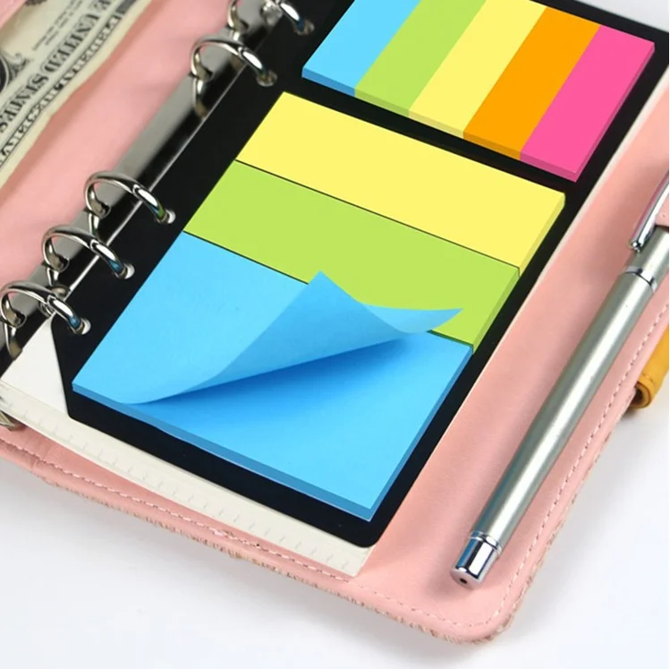 Beauty Custom Loose-leaf Binder Spiral Wire Notebook Printing Memo Pad Type It Posted Sticky Notes Notepad Set