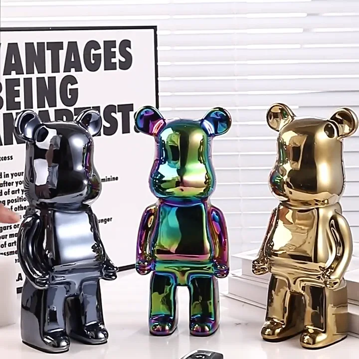 Creative Instagram trend Violent bear piggy bank resin ornaments living room porch wine cabinet TV cabinet home decor