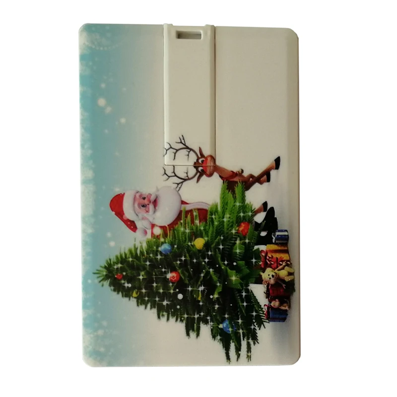 Promotional advertising gift business credit card USB flash pen drive Memory sticks with Metal Tin box and full color imprint