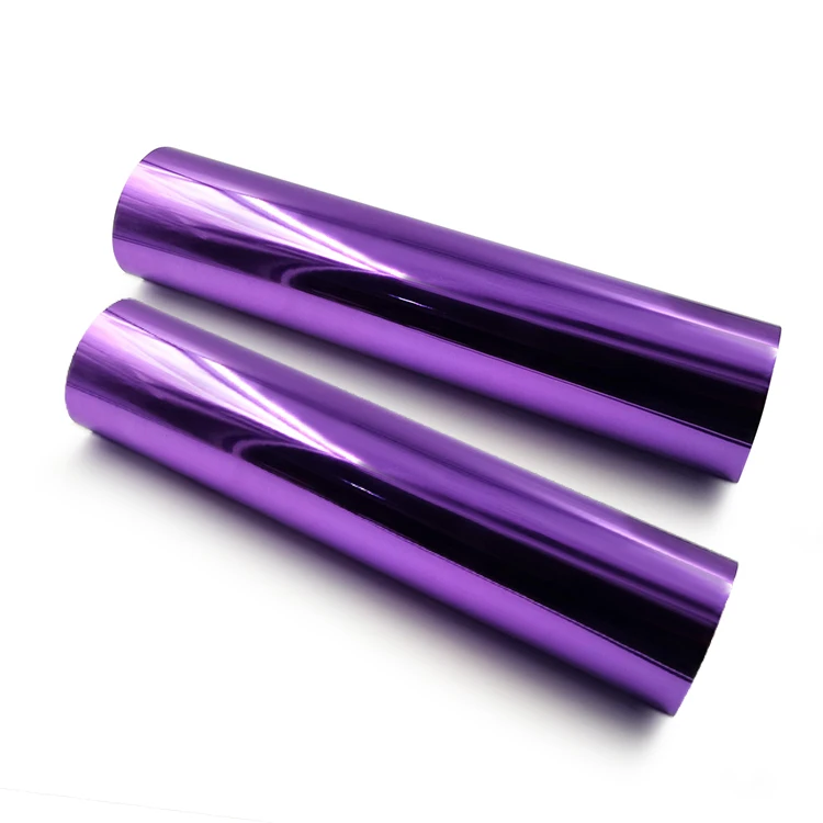 Korea Quality Fabrics Iron On Hot Vinyl Violet Glitter PU Metallic Heat Transfer Film for Tshirt Garment