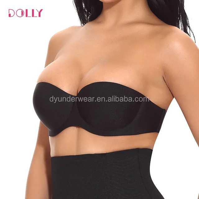 Backless Strapless Bras Push Up Padded Bra For Wedding Party Half Cup Seamless Bra