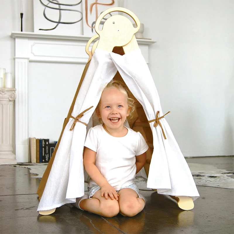 WDF New Arrival montessori piklers toys set wood dreieck pastell bamboo wood piklers triangle with ramp climbing