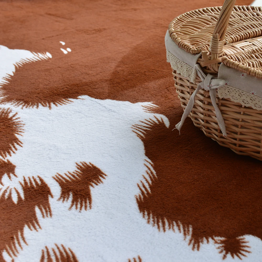 Лучшая цена индивидуальная форма искусственный мех животного коровья кожа золотой порошковый эффект коврик из воловьей кожи с