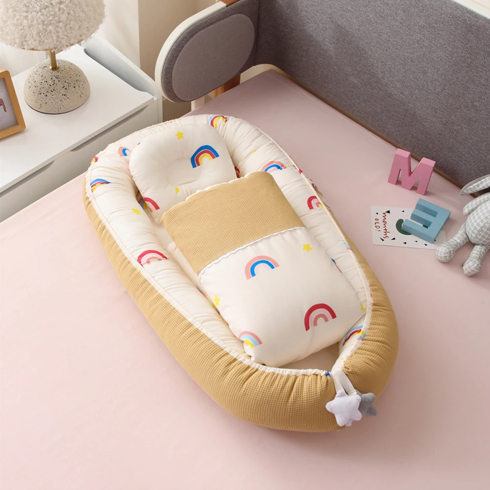 Wholesale 100% Cotton  bed in bed baby Infant furniture colorful Super Soft nest newborn Lounger Sleeping baby crib