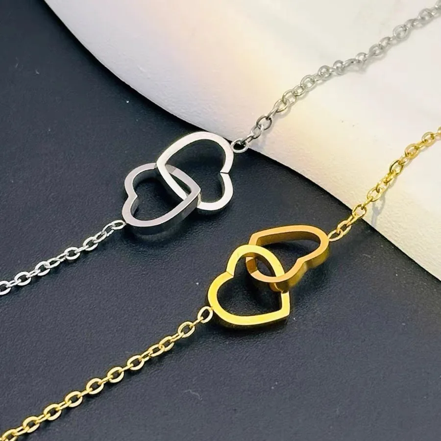 NJC Wholesale Fashion Women Jewelry Stainless Steel Design Hollow Out Love Heart Pendant Necklace