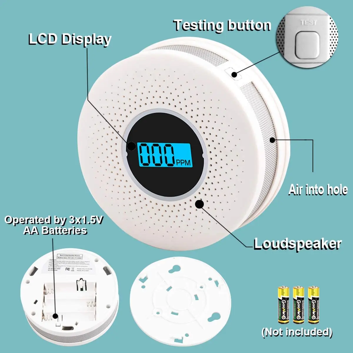 Smart Fire Carbon Monoxide Alarm System U L 217 & 2034 Standards Co Gas Alarm Sound Weareles Wifi Co Smoke Alarm Detector