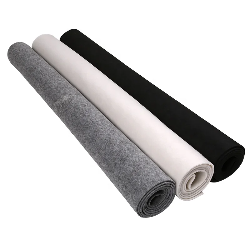 chemical fiber soft needle punched carpet 100% recycled polyester felt fabric rolls