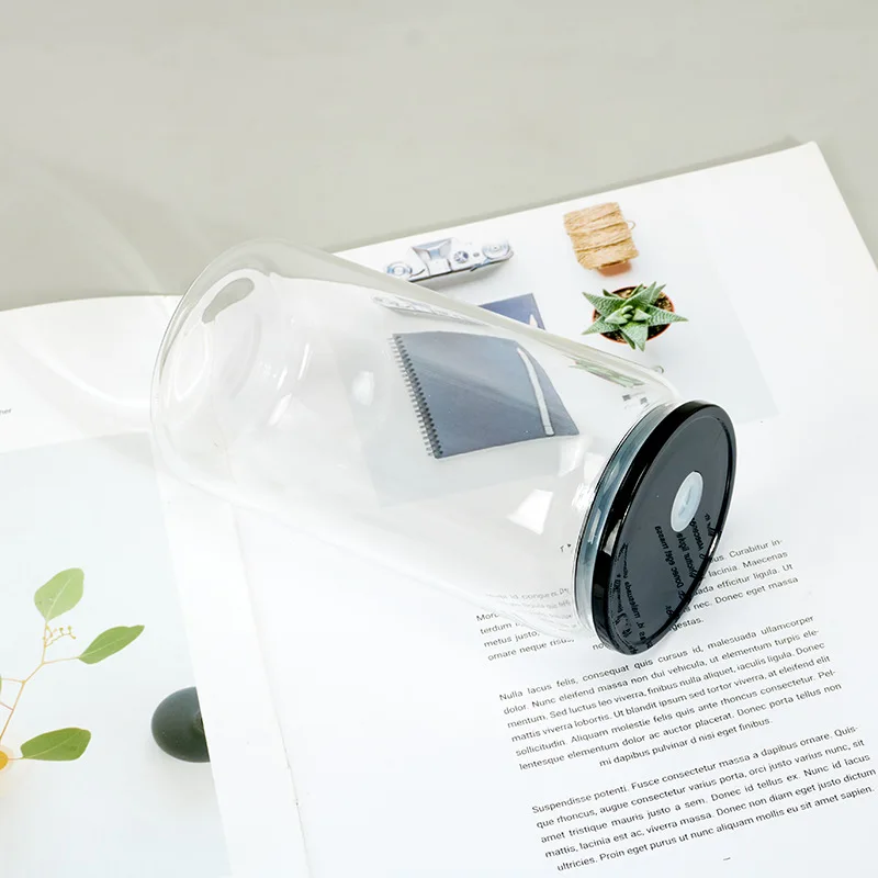 Wholesale 16oz sublimation glass can transparent drink juice clear glass tumbler with colorful lid