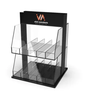 Plexiglass Condom Display with Bracket Acrylic Wall Condom Display Rack