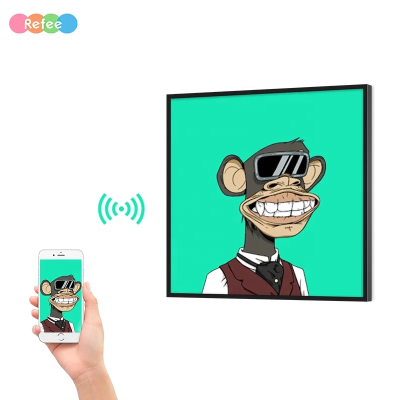 Квадратный дисплей 22 дюйма 32 NFT художественная цифровая фоторамка жетон картина wifi