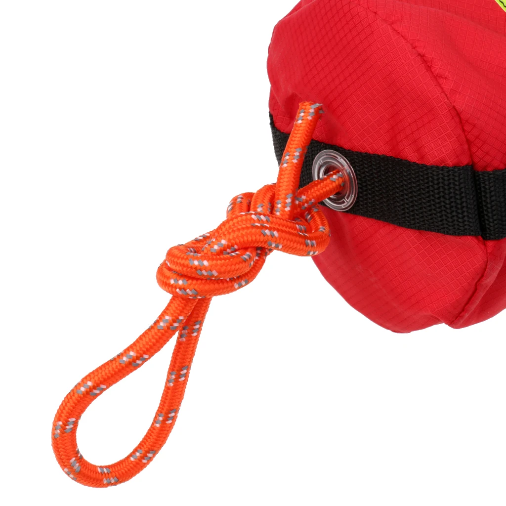 NiuFuRui 20m 8mm Safety Reflective Strap Red Buoyant 10 metre rescue water throw rope bag