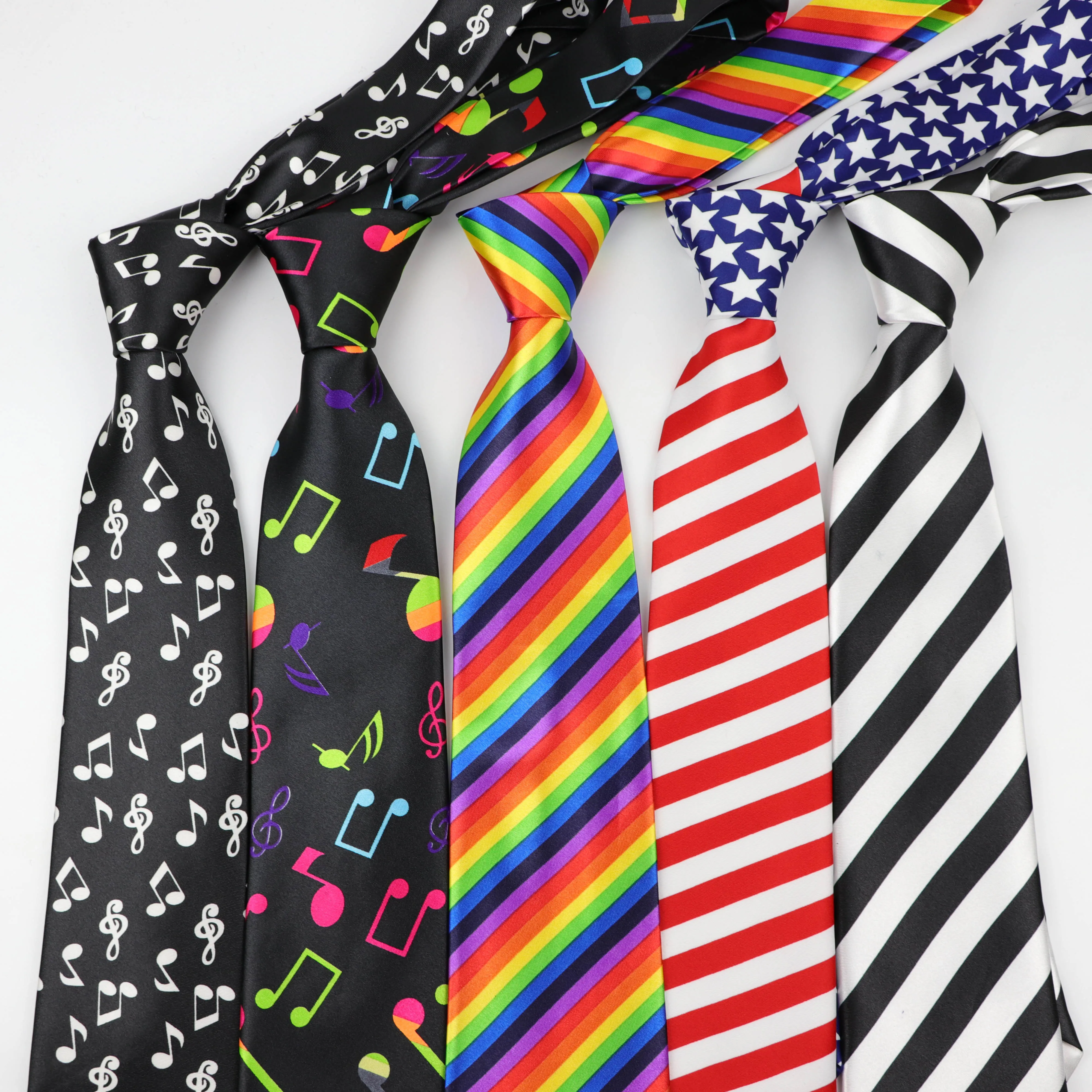 Мужские модные галстуки Helloween, Праздничный Рождественский галстук, мягкий дизайнерский галстук с персонажами, галстуки в полоску для музыкальных нот