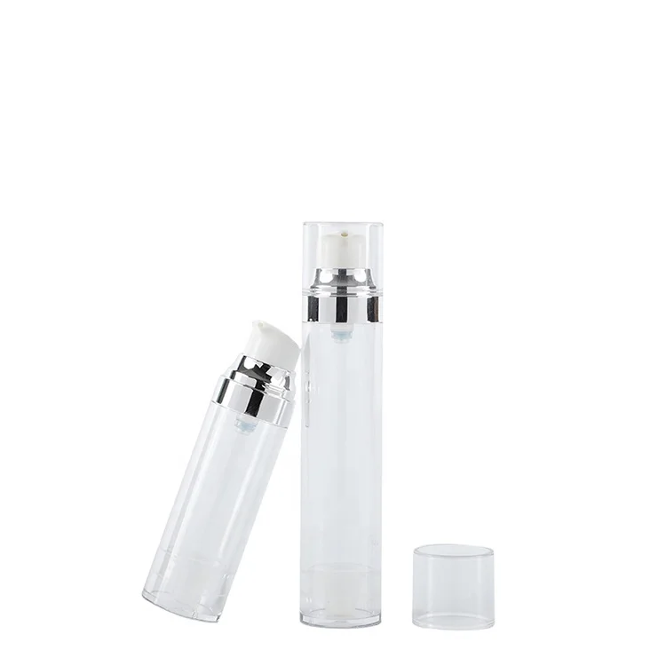 Joly beauty empty cosmetic packaging pull ring SAN 30ml 50ml clear lotion bottle plastic with pump