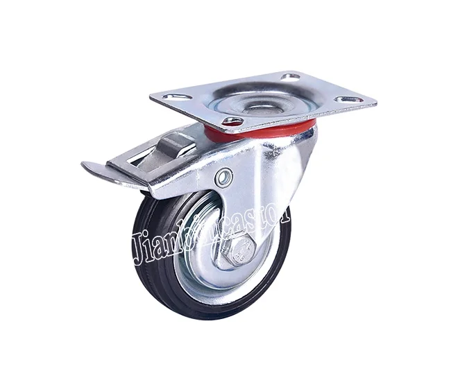 3inch - 8inch industrial plate central bolt hole  rubber rotatable  caster wheels , removable castor wheels,plastic caster wheel