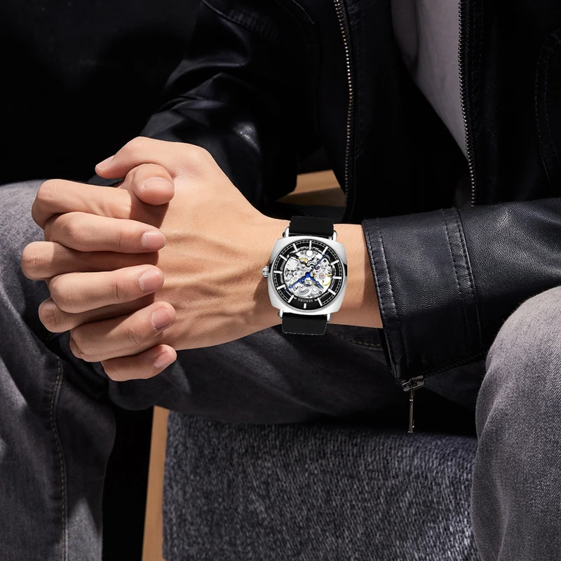 Automatic Movement Watches Waterproof 3 ATM Men Mechanical Wrist Watch Design Your Own Logo Chinese SHANGHAI Watch Tourbillon