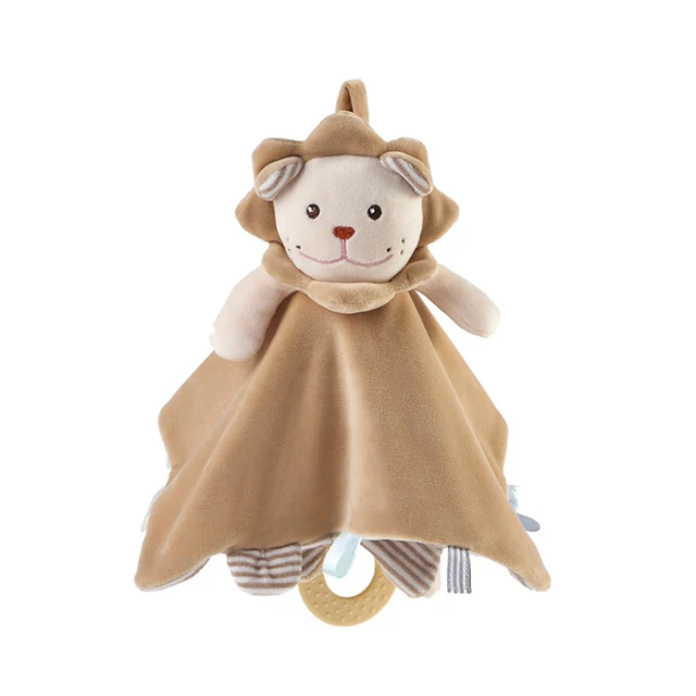Wholesale lovely new design rabbit deer lion teether plush toy soft doll baby toy stuffed plush toy animal