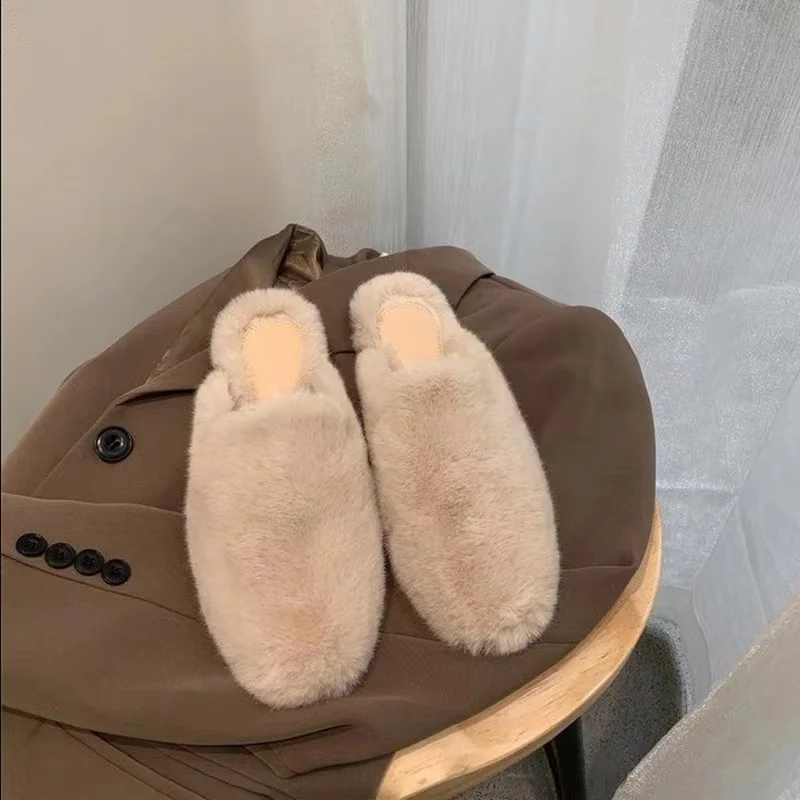 Wholesale 1 pair custom logo fluffy real fox raccoon fur slipper furry fur slides for women