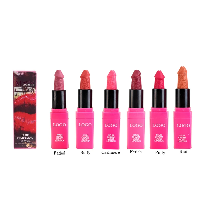 Ready To Ship 6 colors Custom logo Organic penis Lipstick moisturizing Mushroom matte Lipstick