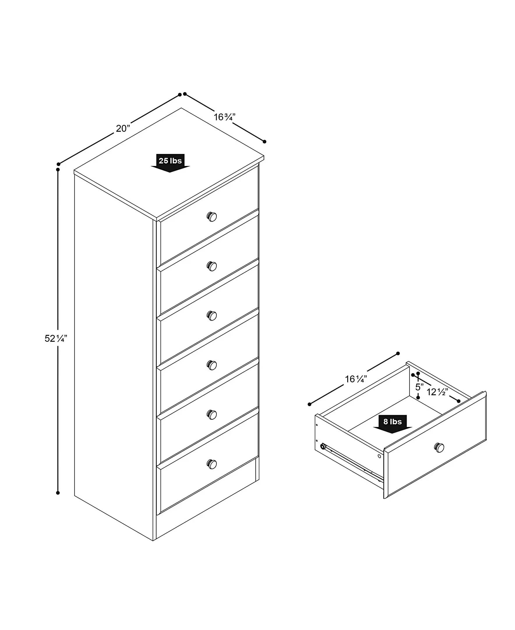 High Quality Warm white Drawer Tall Chest for Bedroom Dressing Room Cabinet with Drawers