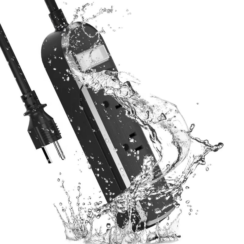 Сетевой фильтр с 3 розетками переменного тока, водонепроницаемый, подходит для детской комнаты, ванной, террасы, кухни, сада