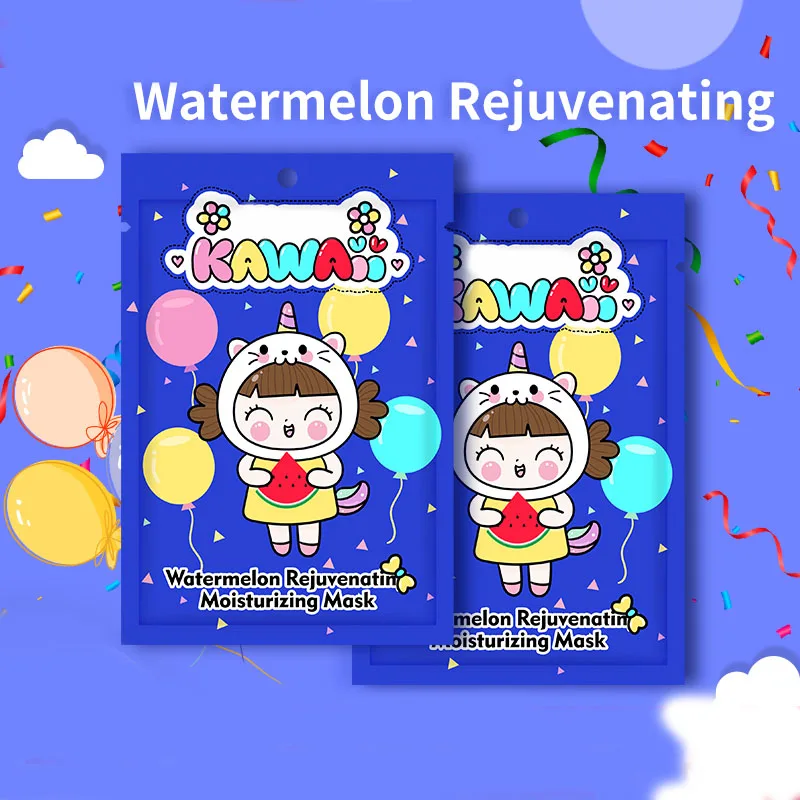 Selling Watermelon Flavor Hyaluronic Acid Moisturizing Cotton Mask
