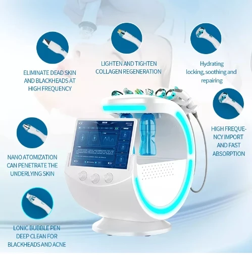 PEX With Low Price Hot sale Multi Function 7 In 1 Hydro Skin Facial Smart Hydro Ice Blue Facial With Skin Moisturize Machine