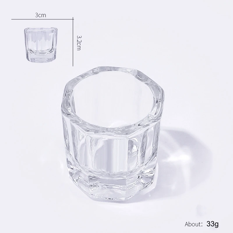 Wholesale crystal glass cup for nail art brush clean nail polish UV gel paint brush cleaner cup