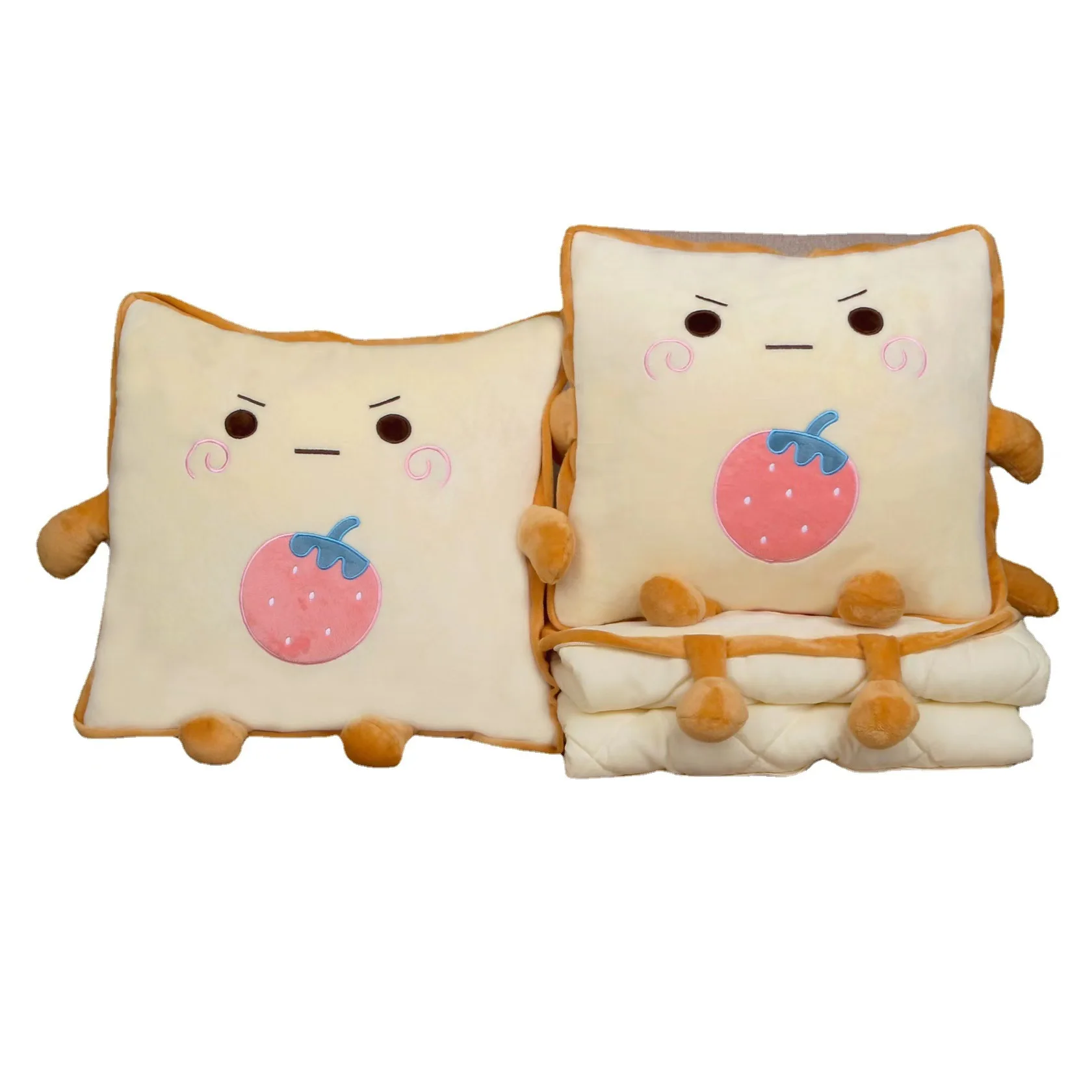 Cartoon soft pillow quilt dual-purpose blanket, cushion pillowcase backrest pillow nap pillow