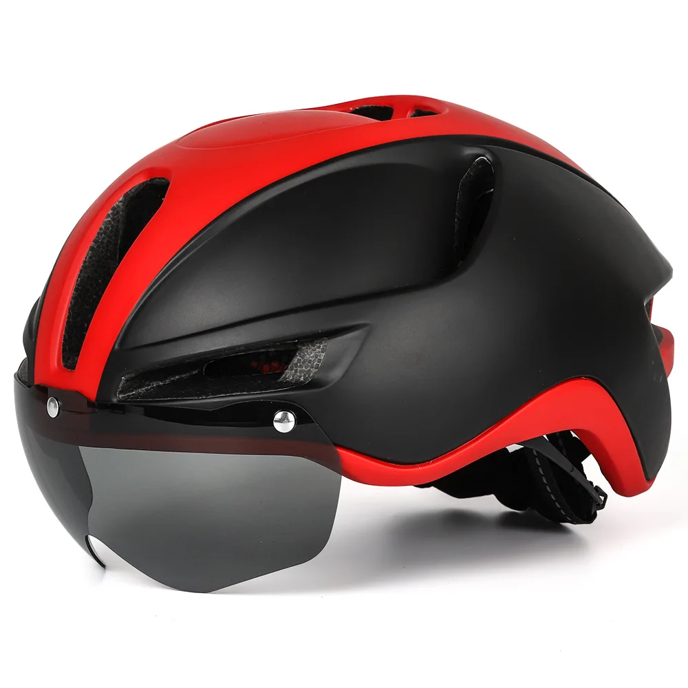 Magnetic Mirror Style Taillight Riding Cap Buckle Adjustment Quality Bicycle Helmet Road Mountain Fall Protection