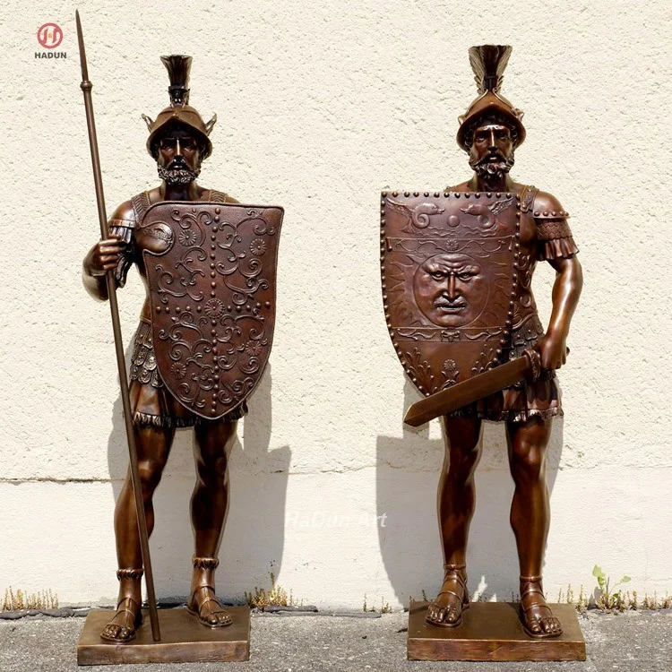 Customized Large Western Style Outdoor Garden Bronze Greek Woman Warrior Statue Sculpture