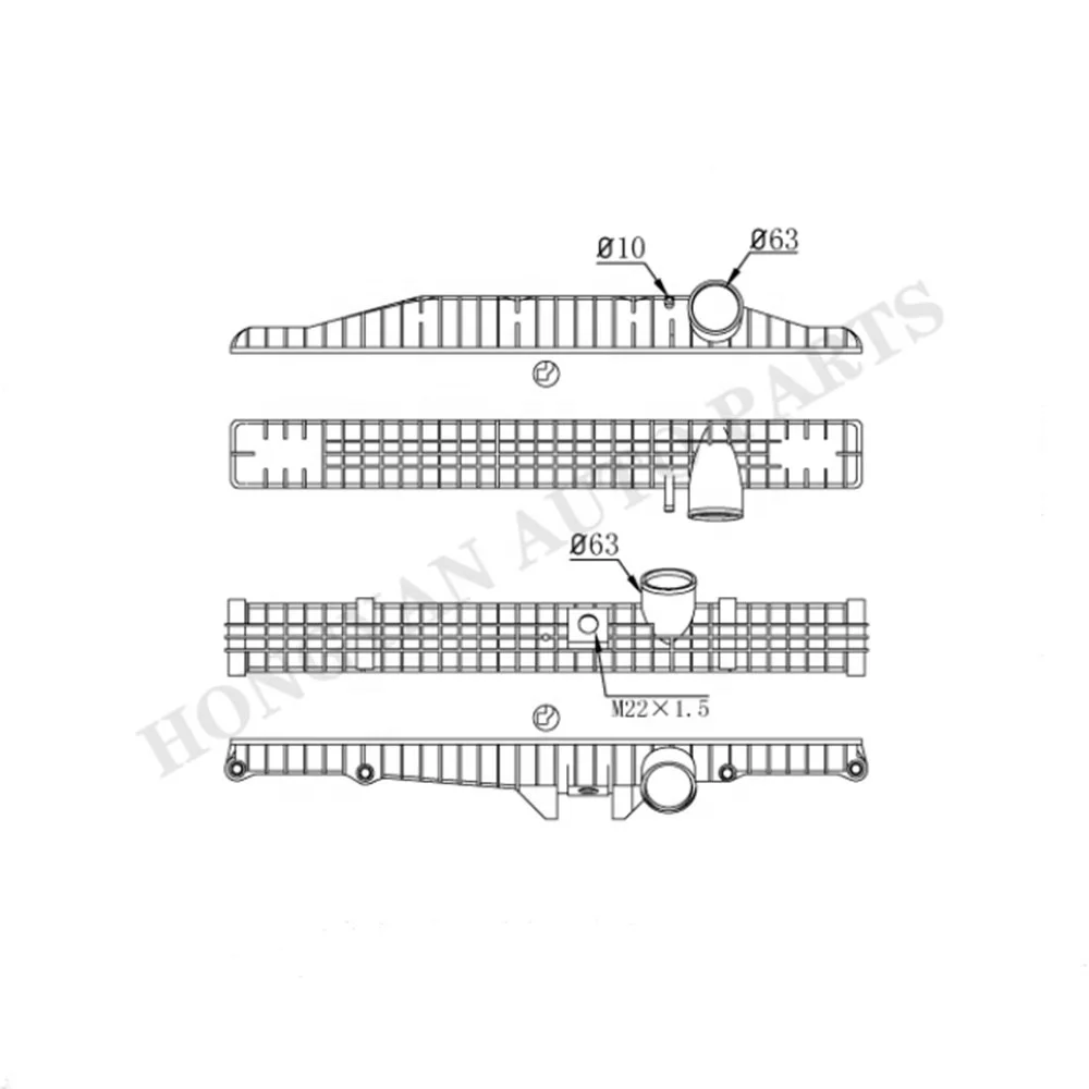 Radiator tanks pa66 gf30 Fit For volvo fh12 F12 radiators manufacturer