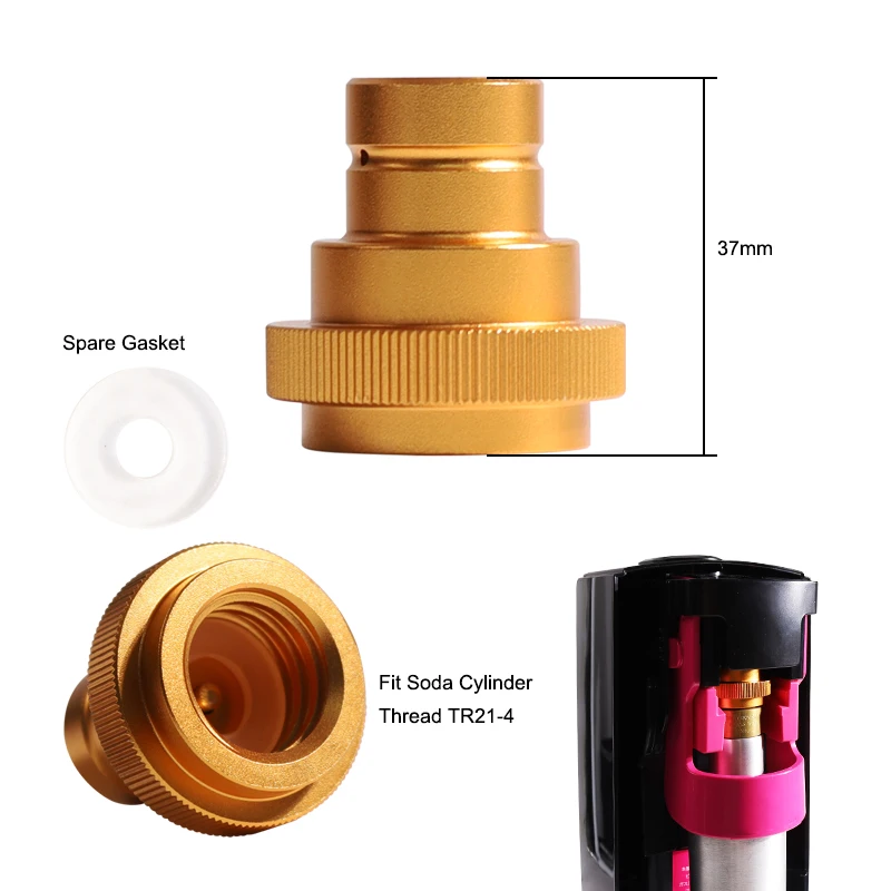 Quick Connect Adapter for CO2 Soda Sparkling Water Bubbler DUO Terra 425 g | 60 Liter Pink Cylinder Bottle
