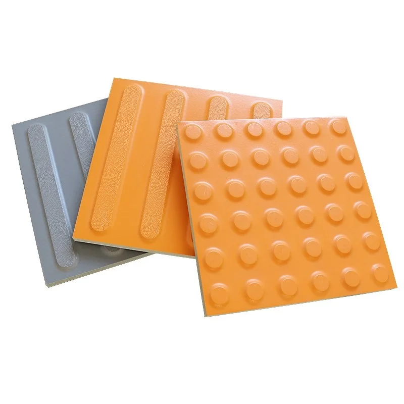 Foshan rustic tactile floor tiles for blind person 300x300mm yellow tactile indicator porcelain blind tactile tiles
