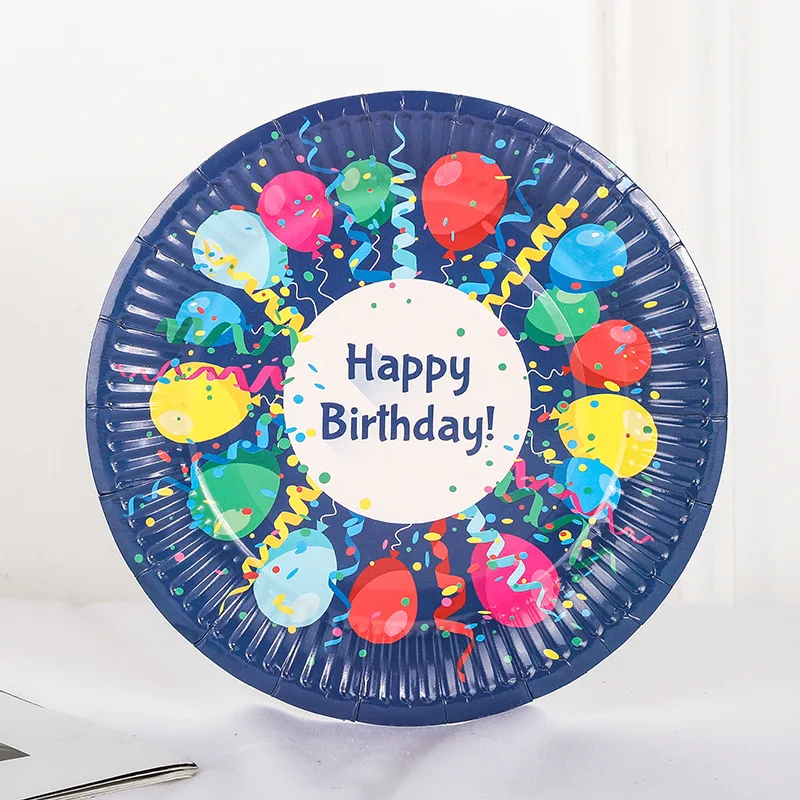 Custom Birthday Party color paper plates Disposable Paper Plate Tableware Party Paper Plates Birthday Party Supplies
