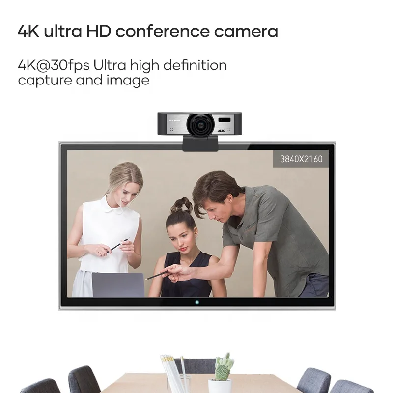  Rocware mini 4K Ultra HD USB AI камера для видеоконференции с отслеживанием и 2 микрофонами проведения встреч видеочата прямой трансляции