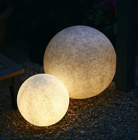40 см наружный rgb песчаник Настроение Светодиодная лампа сфера гранит сад светящийся шар
