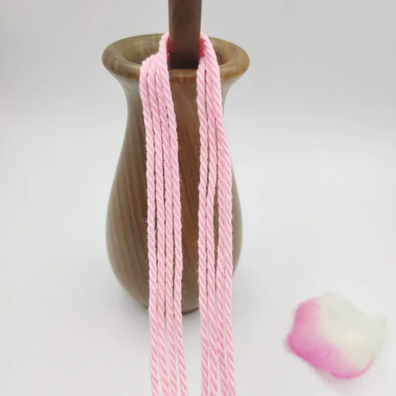 Wholesale Colourful 2.5MM Cotton Braided 3 Strand Twisted Cord Drawstring rope