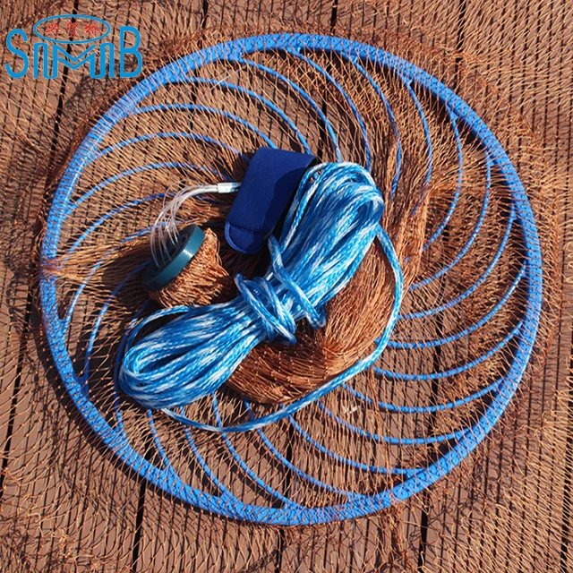 Diameter 7.2m Japanese Style Casting Net Hand Throw  Monofilament Fishing Cast Net Cast Nets with Plastic Ring  Frisbee