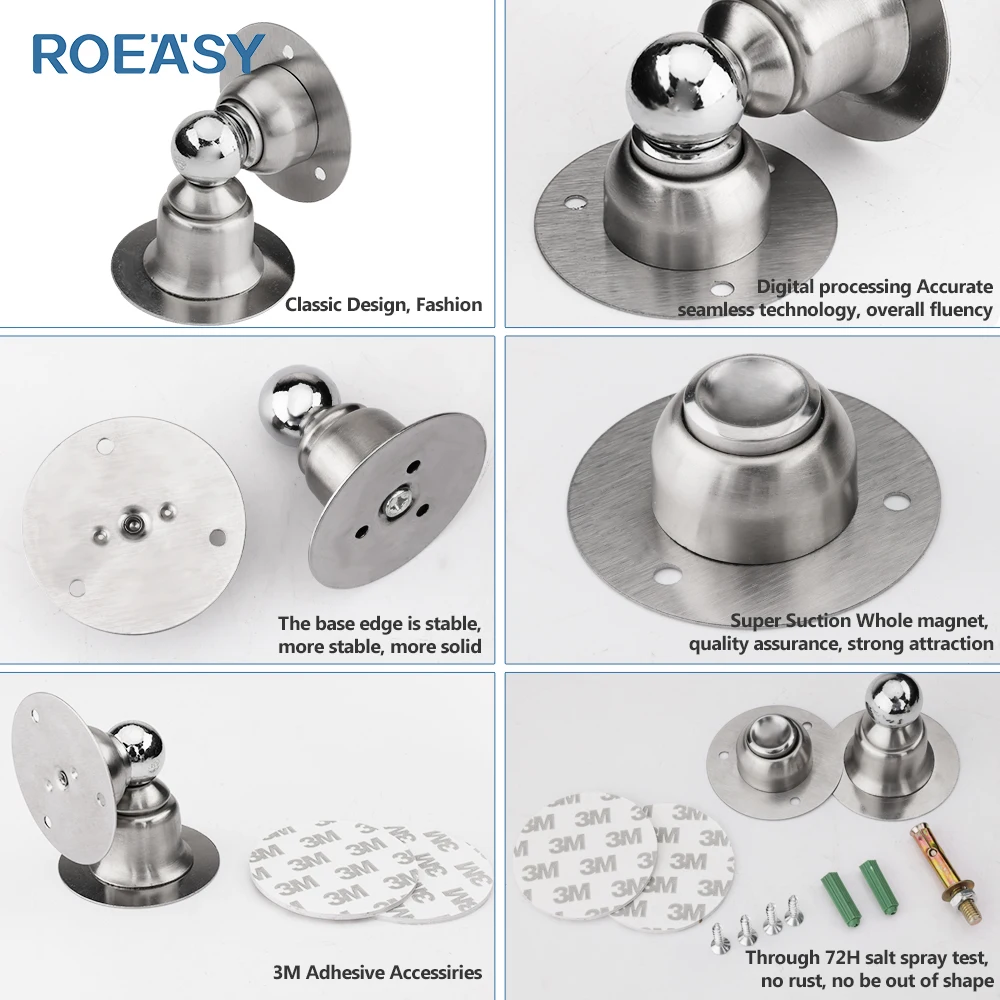 Roeasy stainless steel door stops furniture stoppers hidden door holders floor mounted door stops