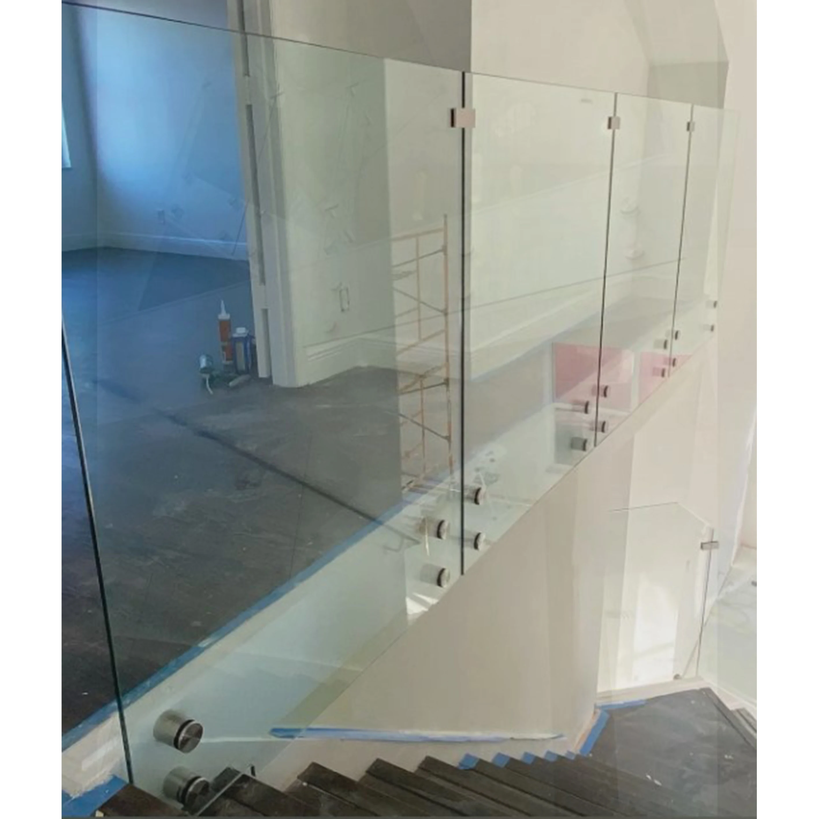 Good price Frameless tempered glass railing Super Clear laminated glass fence  stair balcony standoff glass balustrade