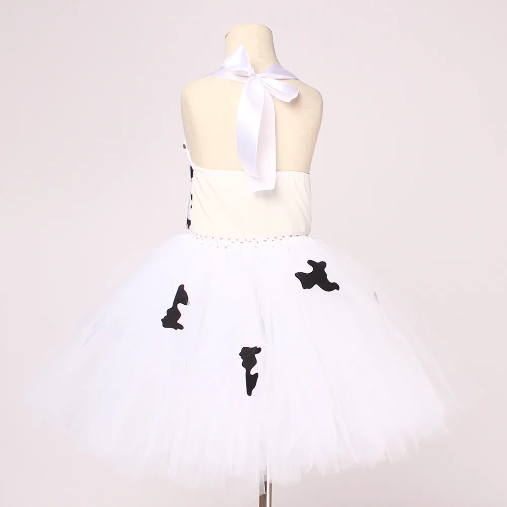 Halloween Animal World Cow Tiger Girl Dress mesh dress elegant cow print girls dresses