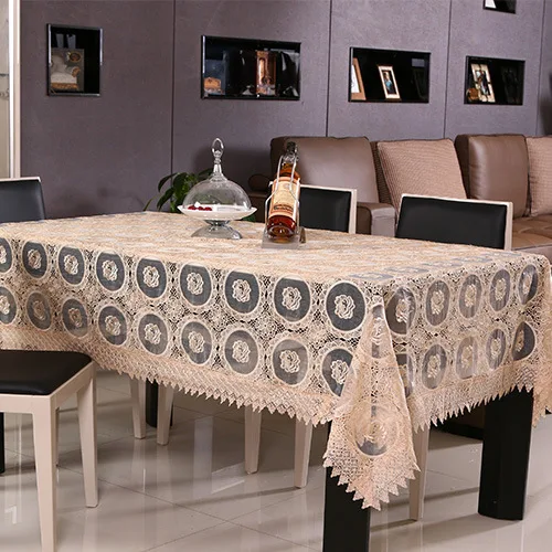 Wholesale Ivory Embroidered luxury Lace Table Cloth Elegant white table covers Wedding Lace Tablecloth