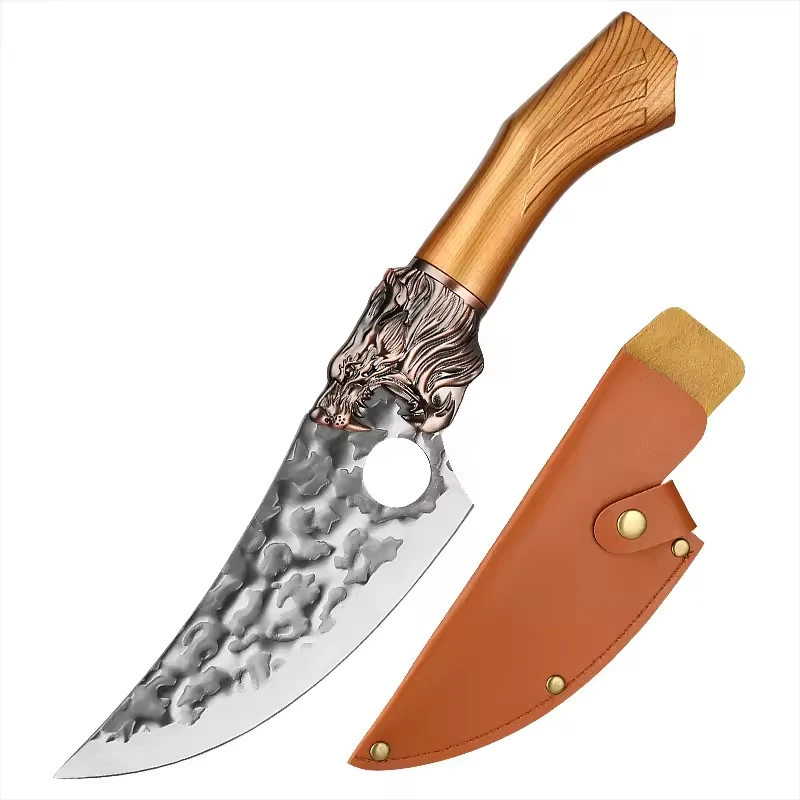 XITUO Butcher Knife Stainless Steel Handmade Forged Sharp Chinese Kitchen Knives Cooking Accessories ABS Handle With Scabbard