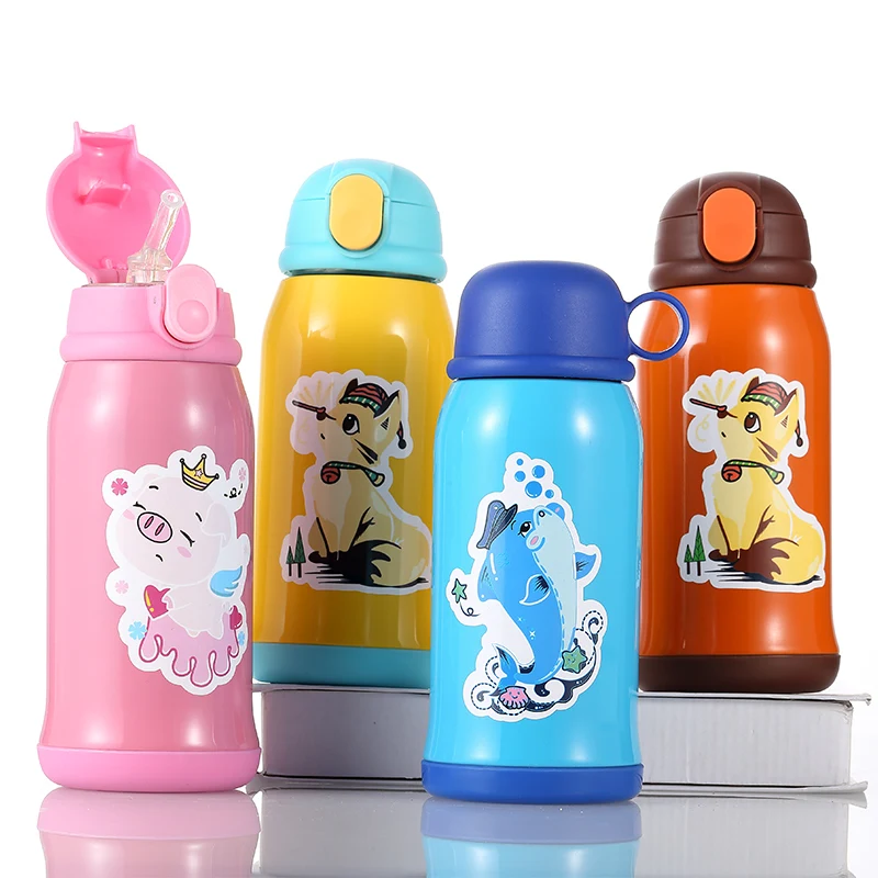 hot sell low MOQ BPA free stainless steel baby bottle with straw
