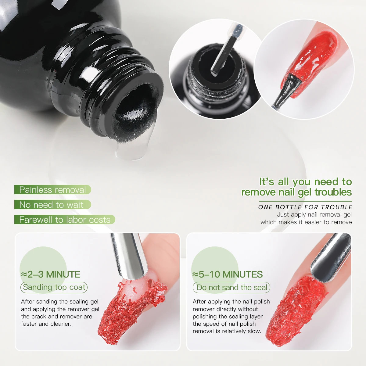 AS 3-5 Mins Fast Remover Large Capacity 30ml Organic Magic Liquid Gel Nail Polish Remover for Nails