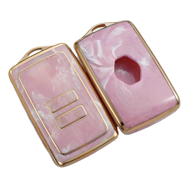 4 Button for Renault Key Cover Kadjar Megane 4 IV Clio Duster 2 Koleos 2  Keyless Golden-edge Key Fob Case Shell with Keychain
